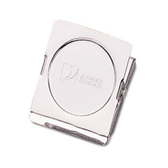 ACCO Magnetic Clip, Metal, 1" Cap, Medium, 1 3/4"w, Chrome