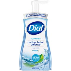 Dial® Antibacterial Foaming Hand Wash, Spring Water, 10 oz Pump Bottle, 8/Carton