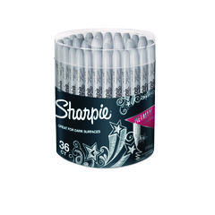 Sharpie® Metallic Fine Point Permanent Markers, Metallic Silver, 36/Pack