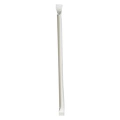 Boardwalk® Wrapped Jumbo Paper Straws, 7.75", Paper, White, 1,280/Carton