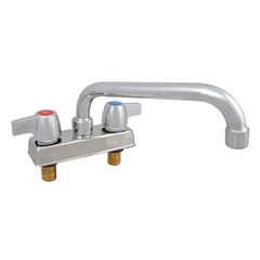 BK Resources WorkForce Standard Duty Faucet, 4.55" Height/10" Reach, Chrome-Plated Brass, Ships in 4-6 Business Days