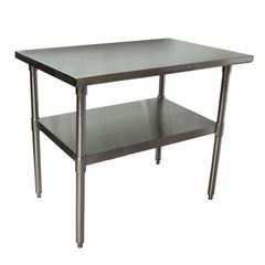 Stainless Steel Flat Top Work Tables, 48w x 30d x 36h, Silver, 2/Pallet