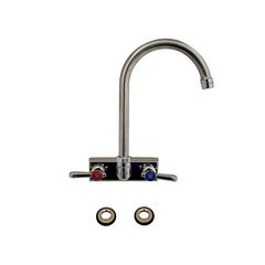 Evolution Splash Mount Stainless Steel Faucet, 12.38" Height/8" Reach, Stainless Steel, Ships in 4-6 Business Days