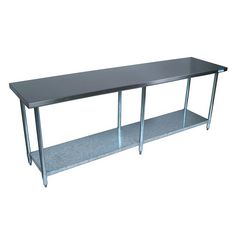 Stainless Steel Flat Top Work Tables, 96w x 30d x 36h, Silver, 2/Pallet