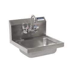 Stainless Steel Hand Sink with Faucet, 14" l x 10" w x 5" d