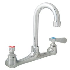 WorkForce Standard Duty Faucet, 12.38" Height/8" Reach, Chrome-Plated Brass