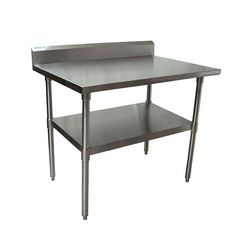 Stainless Steel 5" Riser Top Tables, 48w x 30d x 39.75h, Silver, 2/Pallet