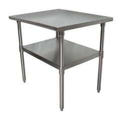 Stainless Steel Flat Top Work Tables, 24w x 24d x 36h, Silver, 2/Pallet