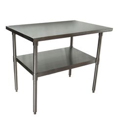 Stainless Steel Flat Top Work Tables, 48w x 24d x 36h, Silver, 2/Pallet