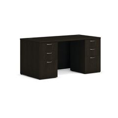 Mod Double Pedestal Desk Bundle, 60" x 30" x 29", Java Oak