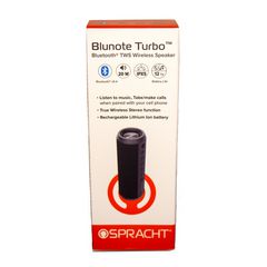 Spracht Blunote Turbo Wireless Speaker, Bluetooth, Black