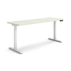 Coordinate Height Adjustable Desk Bundle 2-Stage,70" x 22" x 27.75" to 47", Silver Mesh/Designer White
