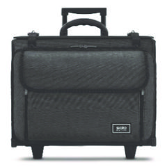 Solo Morgan Recycled Rolling Catalog Case, Fits Devices Up to 17.3", 18.13 x 7.13 x 13.5, Black/Gray