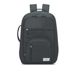 Solo Grand Travel Recycled TSA Backpack, Fits Devices Up to 17.3", 12.25 x 6.5 x 18.63, Dark Gray