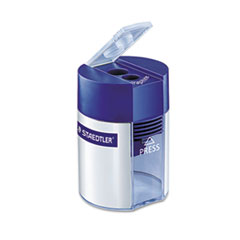 Staedtler® Cylinder Handheld Pencil Sharpener, Two-Hole, 1.63 x 2.25, Blue/Silver