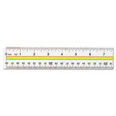 Westcott® Acrylic Data Highlight Reading Ruler With Tinted Guide, 15" Long, Clear/Yellow