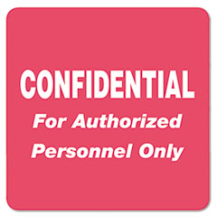 HIPAA Labels, CONFIDENTIAL For Authorized Personnel Only, 2 x 2, Red, 500/Roll