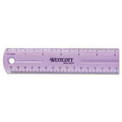 Westcott® 12" Jewel Colored Ruler, Standard/Metric, Plastic