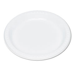 Tablemate® Plastic Dinnerware, Plates, 9" dia, White, 500/Carton