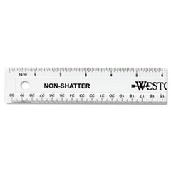 Westcott® Non-Shatter Flexible Ruler, Standard/Metric, 12" Long, Plastic, Clear