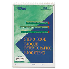 TOPS™ Gregg Steno Pads, Gregg Rule, 60 Green-Tint 6 x 9 Sheets