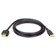 Tripp Lite USB 2.0 Gold Extension Cable, 6 ft, Black