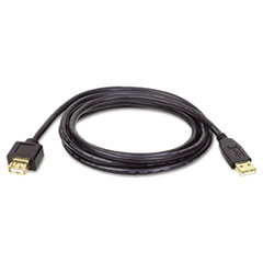 Tripp Lite USB 2.0 Gold Extension Cable, 10 ft, Black