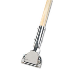 Boardwalk® Clip-On Dust Mop Handle, Lacquered Wood, Swivel Head, 1" Dia. x 60in Long