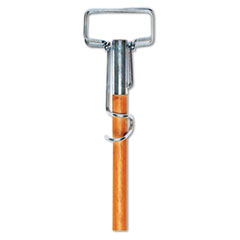 Boardwalk® Spring Grip Metal Head Mop Handle for Most Mop Heads, 60" Wood Handle