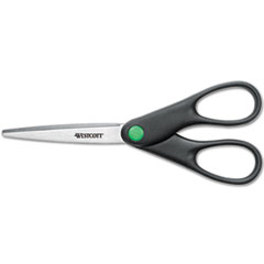Westcott® KleenEarth Recycled Stainless Steel Scissors, 7" Long, Black