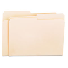 Universal® File Folders, 1/2 Cut, One-Ply Top Tab, Letter, Manila, 100/Box