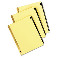 Universal® Deluxe Preprinted Simulated Leather Tab Dividers with Gold Printing