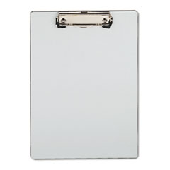 Universal® Plastic Brushed Aluminum Clipboard, Portrait Orientation, 0.5" Clip Capacity, Holds 8.5 x 11 Sheets, Silver