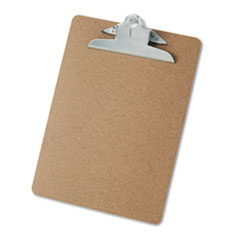 Universal® Hardboard Clipboard, 1" Capacity, Holds 8 1/2 x 11, Brown