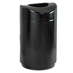 Rubbermaid® Commercial Eclipse Open Top Waste Receptacle, Round, Steel, 30 gal, Black