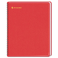 Fashion Unruled Monthly Planner, 6-7/8 x 8-3/4, Red