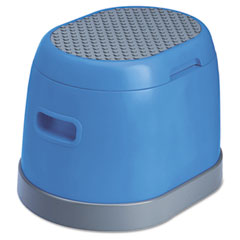 task it Scooter Pod Plastic Step Stool w/Storage Space, 300lb Duty Rating, Blue