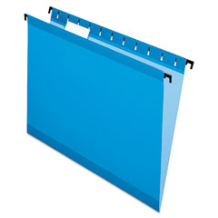 Hanging File Folders, Letter, 1/5 Cut, Blue, 20/BX