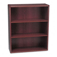 10700 Series Bookcase, 3 Shelves, 36w x 13-1/8d x 43-3/8h, Mahogany