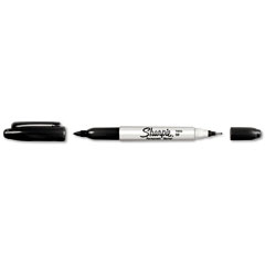 Twin-Tip Permanent Marker, Fine/Ultra Fine Point, Black
