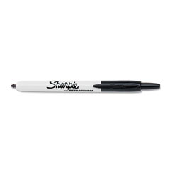Retractable Permanent Marker, Fine Point, Black