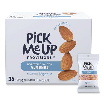 Roasted and Salted Almonds, 1.5 oz Pouch, 36/Box | Cole Office Products