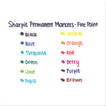 Sharpie Fine Bullet Tip Permanent Marker Black Dozen