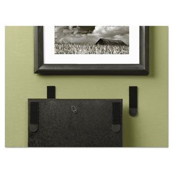 Picture Hanging Strips, Removable, Holds Up to 3 lbs per Pair, 0.75 x 2.75,  Black, 4 Pairs/Pack