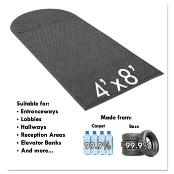 Guardian Floor Protection EcoGuard Floor Mat - Indoor, Outdoor, Floor, Hard  Floor, Carpeted Floor, Entryway, Hallway, Lobby - 60 Length x 36 Width -  Rectangle - Polyethylene Terephthalate (PET), Fabric - Charcoal 