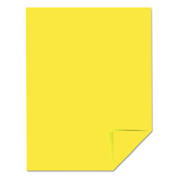 Color Cardstock, 65 lb Cover Weight, 8.5 x 11, Lift-Off Lemon, 250/Pack