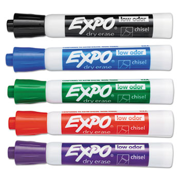 Low-Odor Dry Erase Marker Office Value Pack, Extra-Fine Bullet Tip