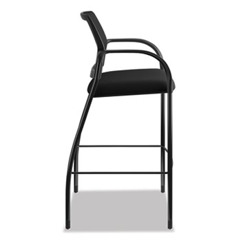 Ignition 2.0 Ilira-Stretch Mesh Back Cafe Height Stool, Supports Up to 300  lb, 31 High Seat, Black Seat/Back, Black Base