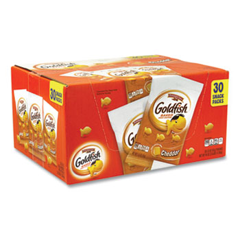 Goldfish Crackers, Cheddar, 1.5 oz Bag, 30 Bags/Box