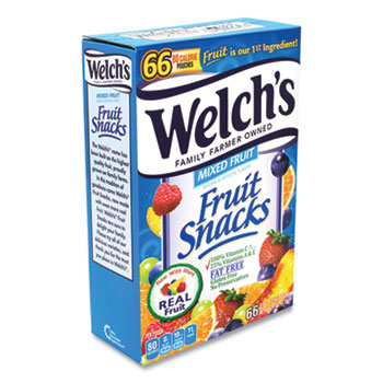 Fruit Snacks, Mixed Fruit, 0.8 oz Pouch, 66 Pouches/Box